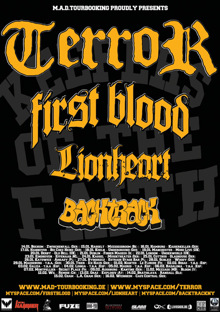 Photo zu 17.01.2011: Lionheart, First Blood, Terror, Backtrack - Hannover, Bei Chez Heinz