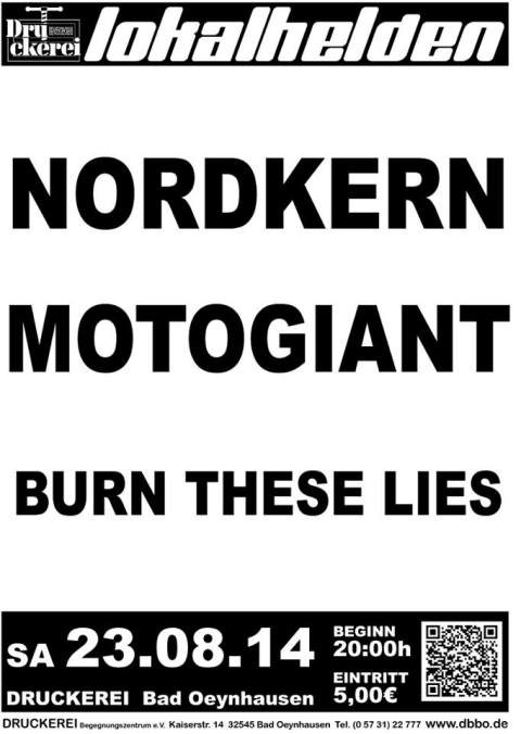 Photo zu 23.08.2014: Burn These Lies, Motogiant, Nordkern - Bad Oeynhausen - Druckerei