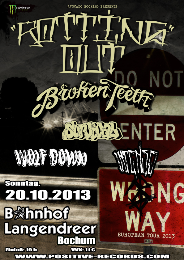 Photo zu 20.10.2013: Rotting Out, Broken Teeth, Survival, Wolf X Down, Intense - Bahnhof Langendreer, Bochum