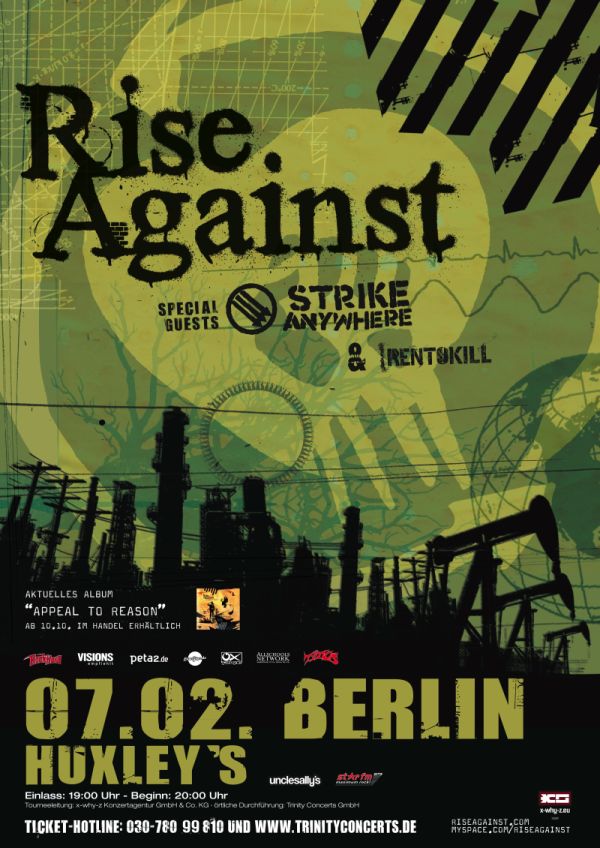 Photo zu 07.02.2009: Rise Against, Strike Anywhere, Rentokill - Berlin - Columbiahalle